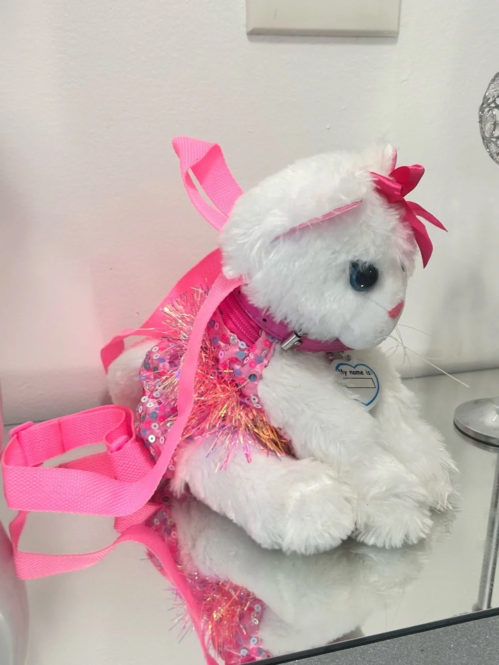 Cute Plush Cat Mini Backpack Toddler Pink Girls Small Bag Kawaii